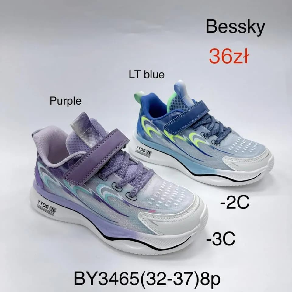 Trampki dziecięce Bessky sportowe r. 32-37 fioletowe/niebieskie
