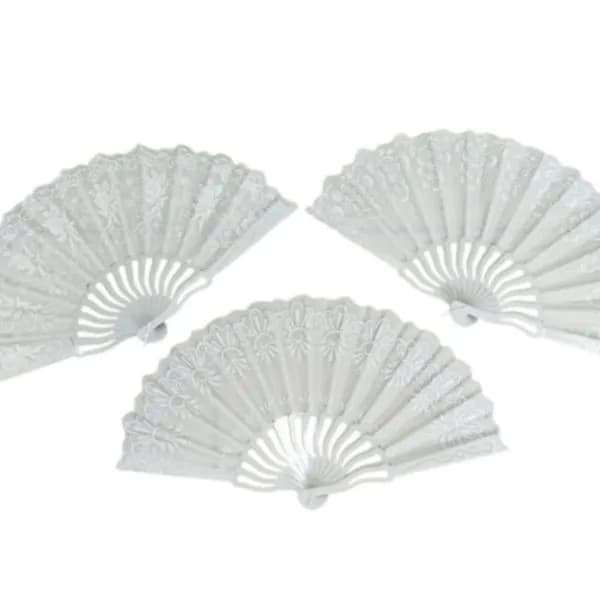Wachlarz Chiński Drewniany Biały Ażurowy - 12 szt.