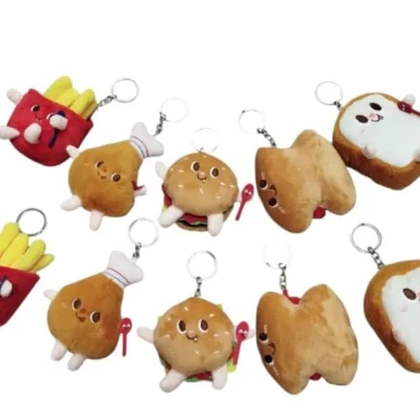 Brelok do Kluczy Pluszowy Fast Food Jedzenie Mix Wzorów 20szt