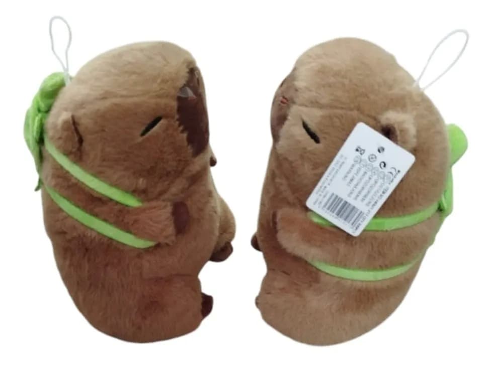 Maskotka Pluszowa Kapibara z Zielonym Plecakiem i Zawieszką