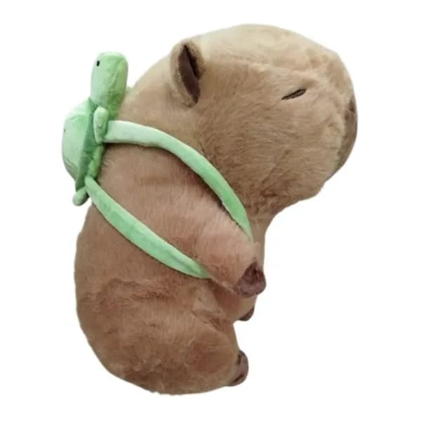 Maskotka Pluszowa Kapibara 17CM z Plecakiem Żółwiem
