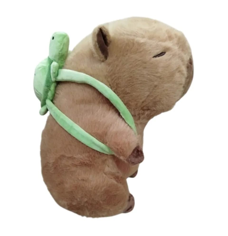 Maskotka Pluszowa Kapibara 17CM z Plecakiem Żółwiem