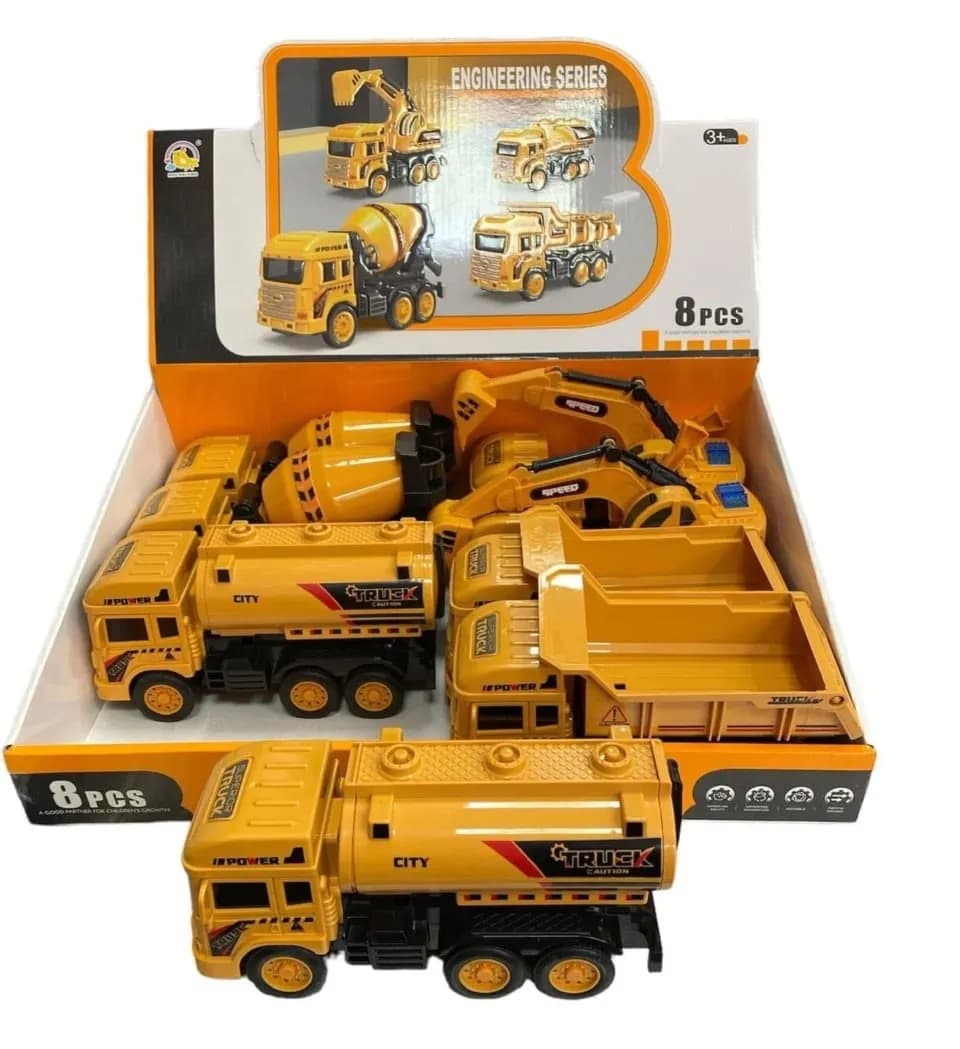 Samochód Engineering Series - Zestaw Maszyn Budowlanych, 8 szt.