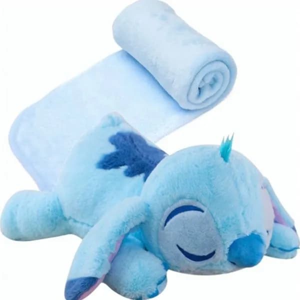 Maskotka Stitch z kocykiem 60cm niebieska zestaw 2w1