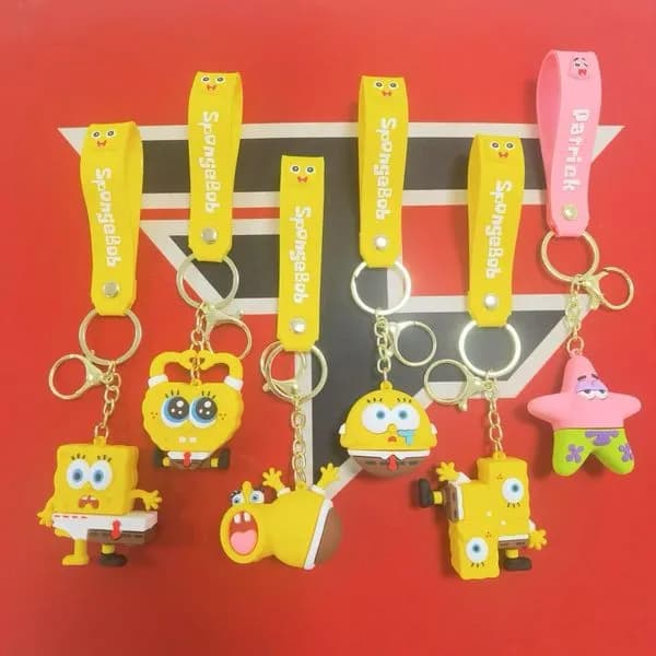 Brelok do Kluczy SpongeBob i Patryk Silikonowy 50 szt.