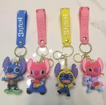 Brelok do Kluczy Stitch i Angel z Paskiem, Mix Wzorów, 50 szt.