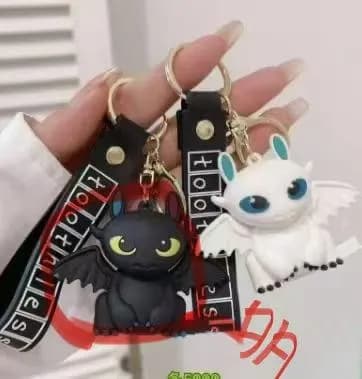 Brelok do Kluczy Smok Toothless z Paskiem - Mix Kolorów 50szt