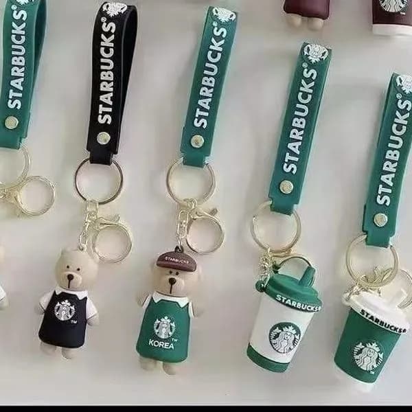 Brelok do Kluczy Silikonowy Starbucks Miś i Kubek 50 szt.