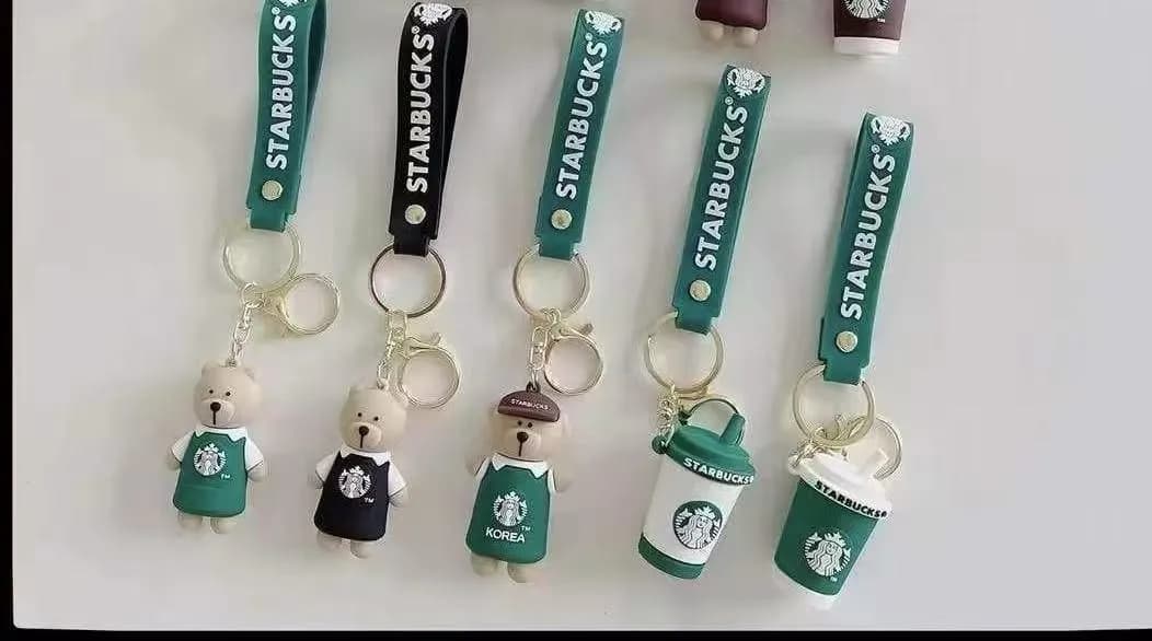 Brelok do Kluczy Silikonowy Starbucks Miś i Kubek 50 szt.