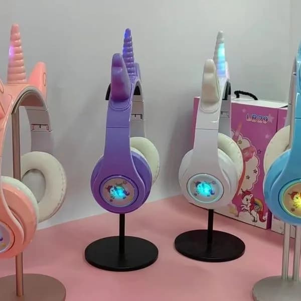 Słuchawki Cat Ear Jednorożec LED LB29 Mix Kolorów 6 szt.