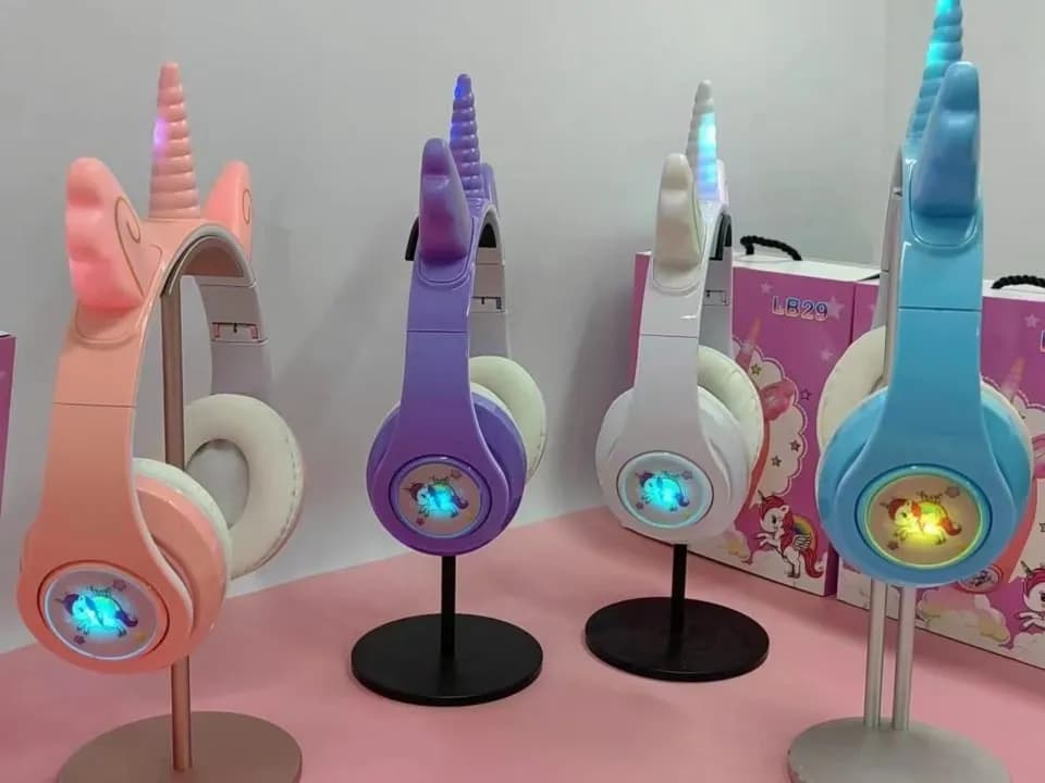 Słuchawki Cat Ear Jednorożec LED LB29 Mix Kolorów 6 szt.