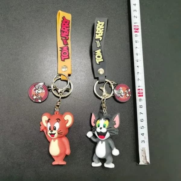 Brelok do Kluczy Tom i Jerry 3D z Paskiem Silikonowym 24 szt.