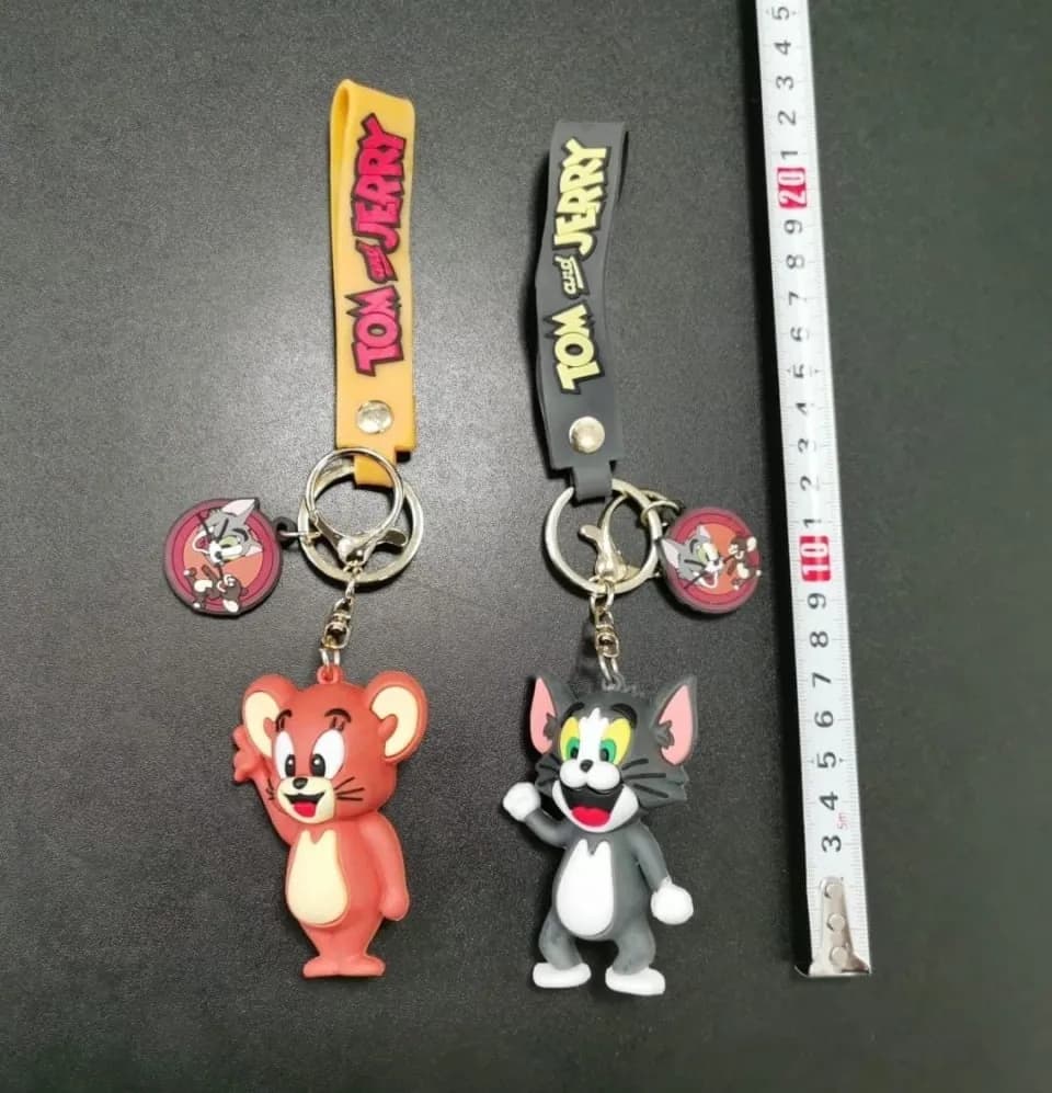 Brelok do Kluczy Tom i Jerry 3D z Paskiem Silikonowym 24 szt.