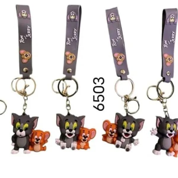 Brelok do Kluczy Tom i Jerry Gumowy 3D z Paskiem