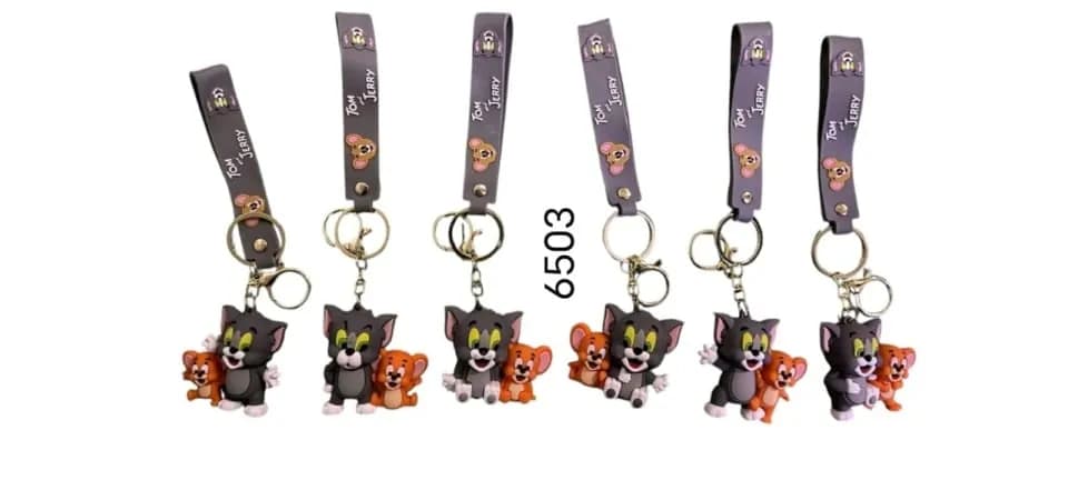 Brelok do Kluczy Tom i Jerry Gumowy 3D z Paskiem