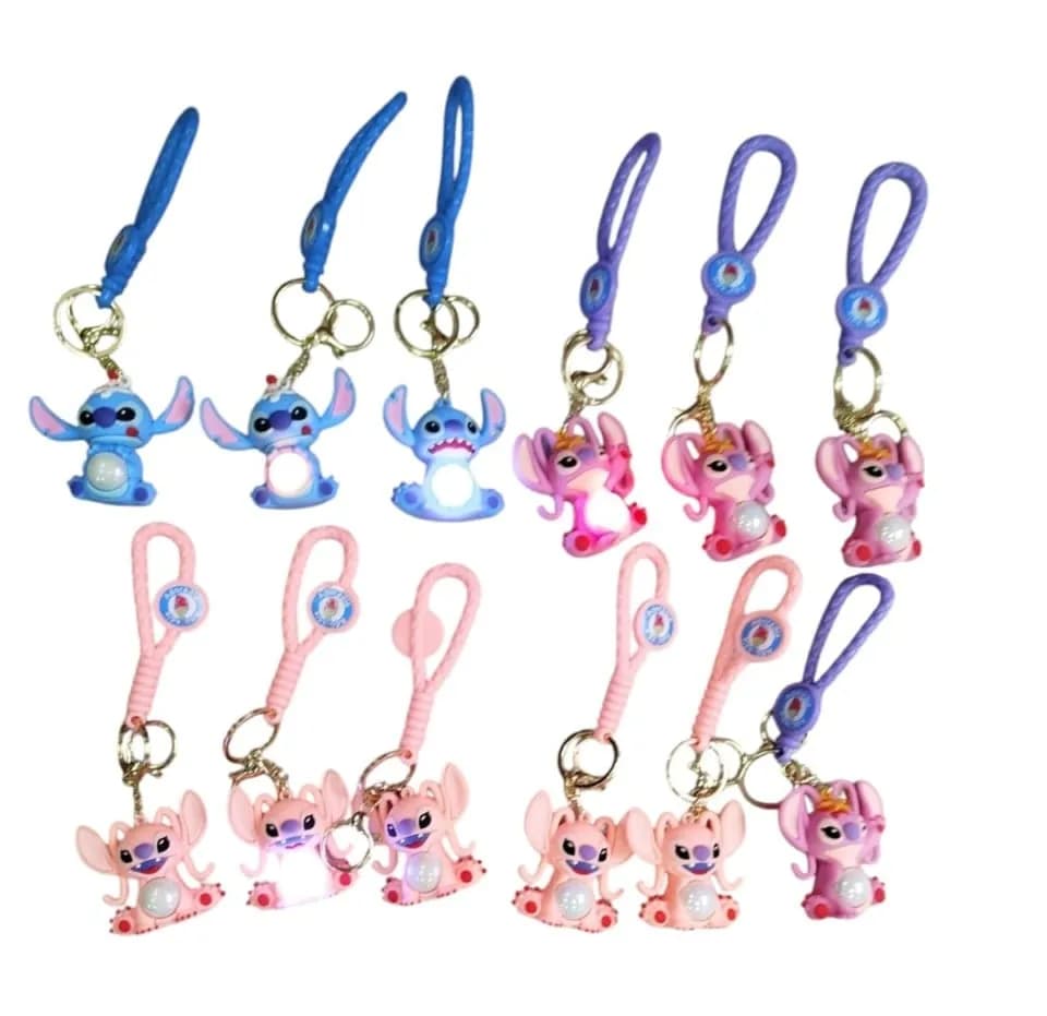 Brelok do Kluczy Stitch Świecące - Figurka z Paskiem, 12 szt.