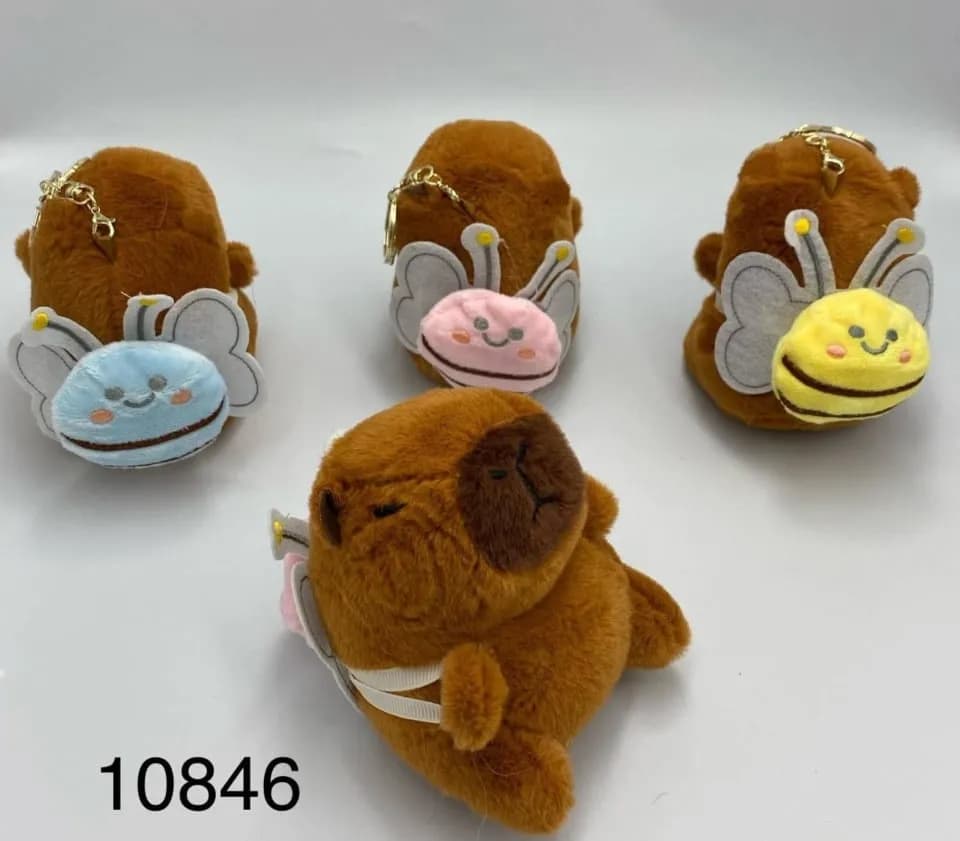 Brelok do Kluczy Pluszowa Kapibara ze Skrzydełkami 12szt