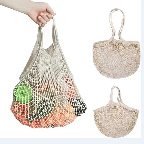 Torba Eco Siatka na Zakupy Bawełniana Beżowa - 24 szt.