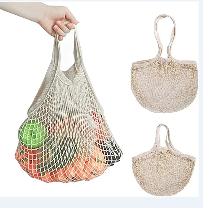 Torba Eco Siatka na Zakupy Bawełniana Beżowa - 24 szt.