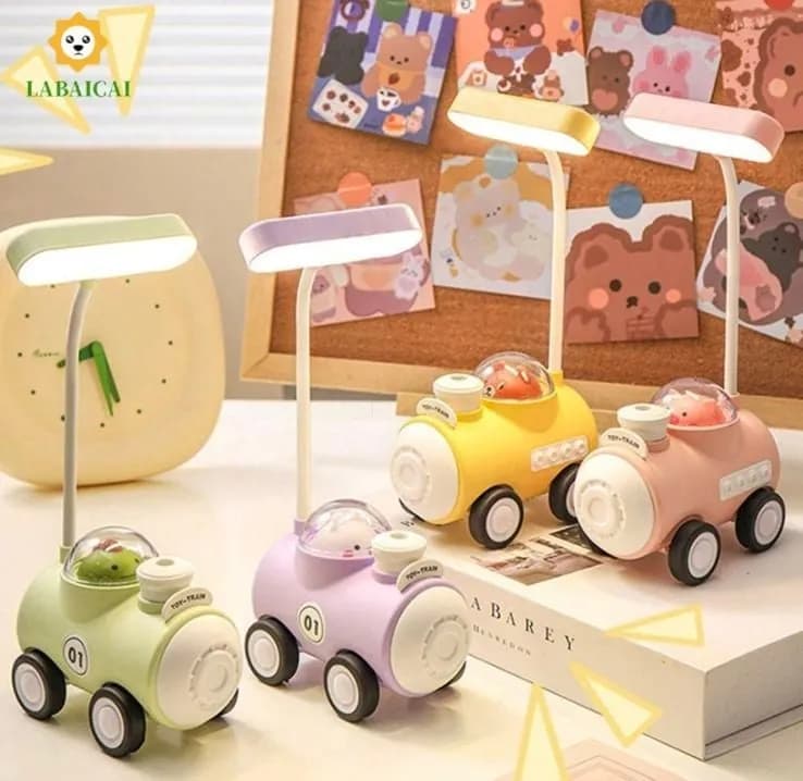 Lampka na noc LED Pociąg z figurką Mix kolorów 6 szt. LABAICAI