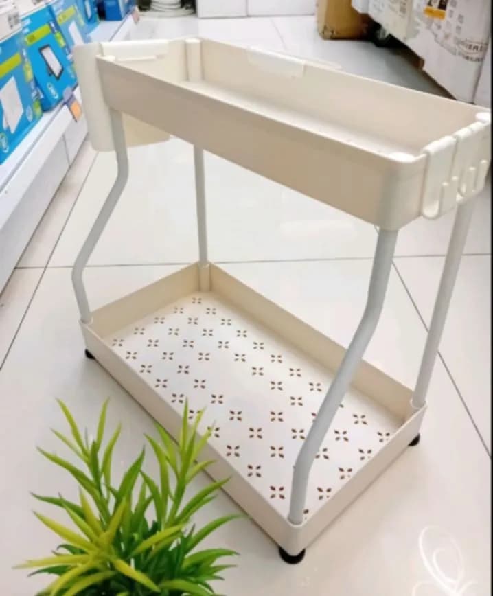 Szafka Organizer Pod Zlew Półka Wysuwana 2-poziomowa Kremowa