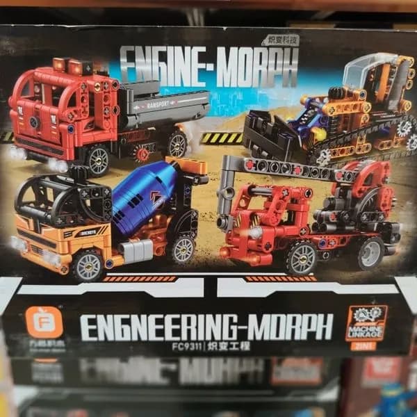 Klocki Engineering Morph Pojazdy Budowlane 2w1, 4 szt.