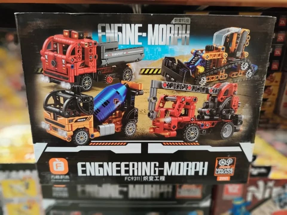 Klocki Engineering Morph Pojazdy Budowlane 2w1, 4 szt.