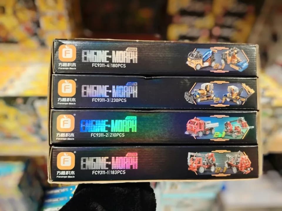 Klocki Engineering Morph Pojazdy Budowlane 2w1, 4 szt.