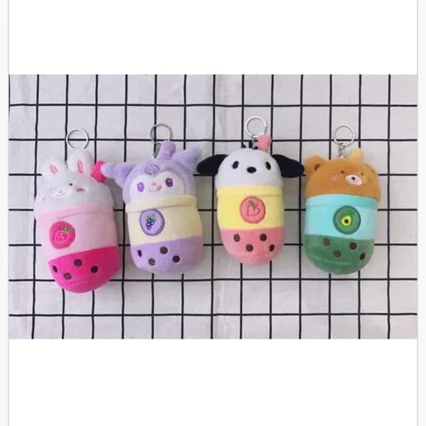 Brelok do Kluczy Pluszowy Bubble Tea Zwierzątka 12 szt.