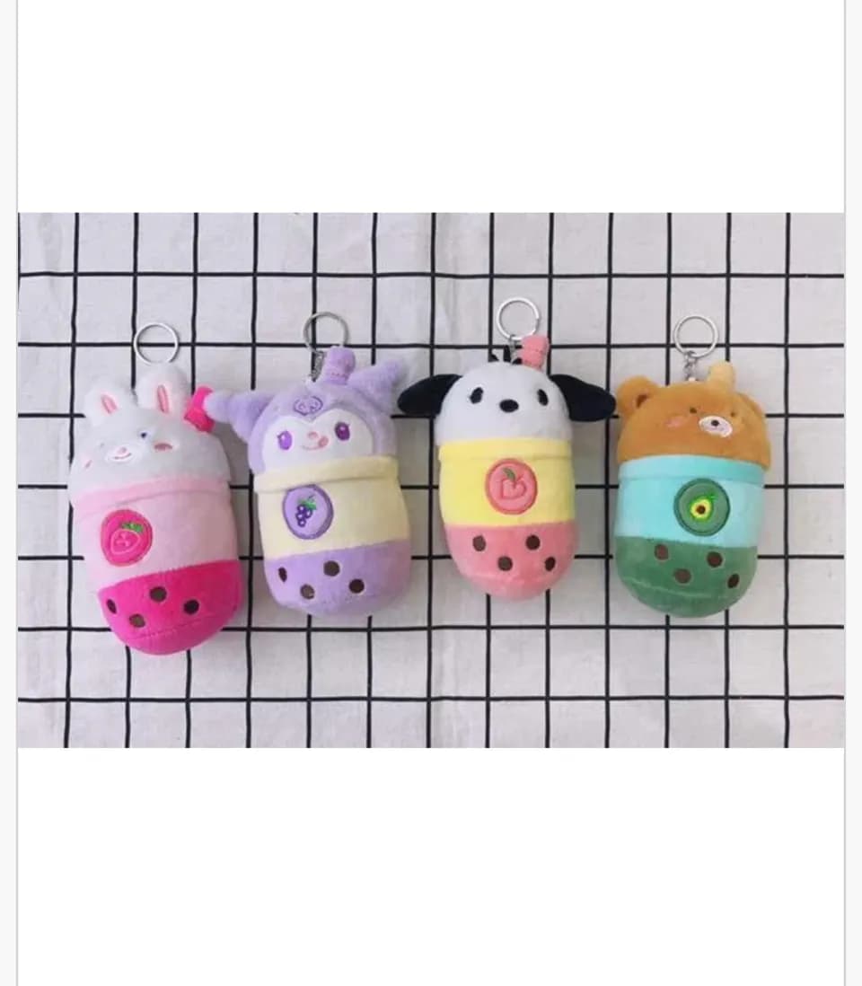 Brelok do Kluczy Pluszowy Bubble Tea Zwierzątka 12 szt.