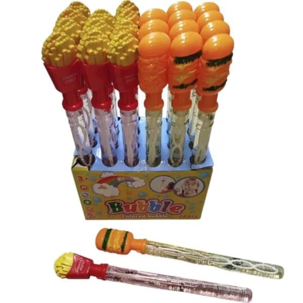 Bańki Mydlane Colored Bubble Miecze Frytki Hamburgery 24 szt.