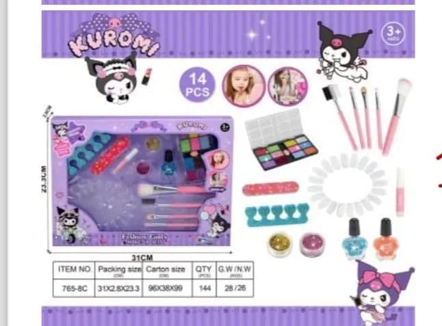 Zestaw Kosmetyczny dla Dzieci Kuromi 14PCS 31cm Makijaż Paznokcie