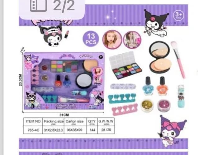 Zestaw Kosmetyczny dla Dzieci 13PCS Kuromi 31x23cm Makijaż