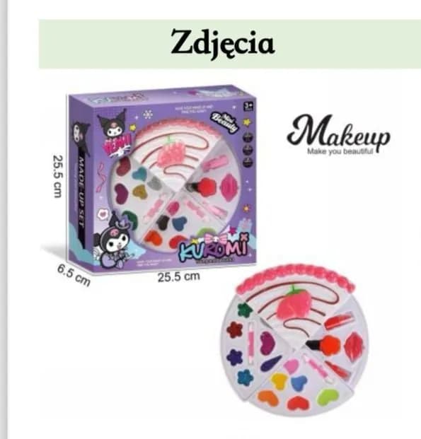 Zestaw Kosmetyczny Kuromi dla Dzieci 25.5cm Paleta Tort Makeup
