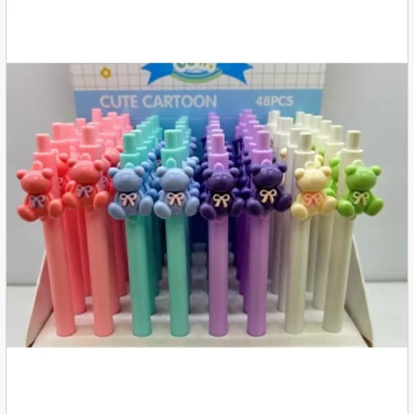 Długopis Cute Cartoon z figurką misia, zestaw 48 szt.