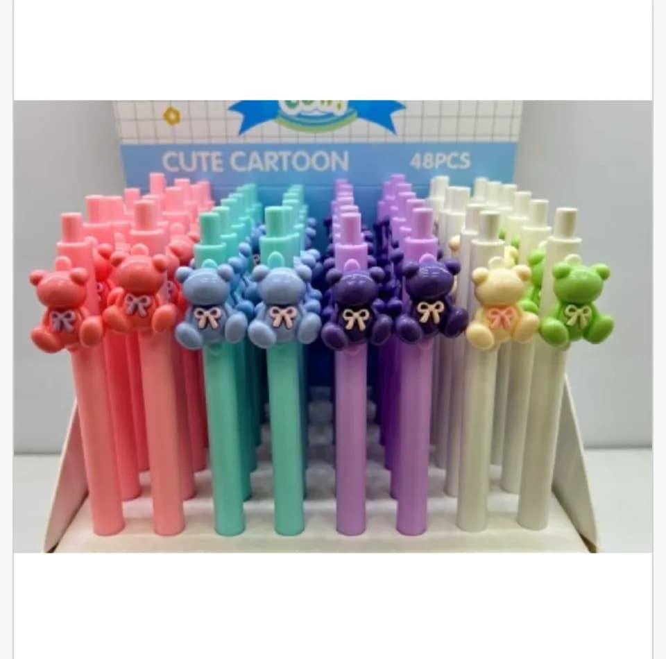 Długopis Cute Cartoon z figurką misia, zestaw 48 szt.