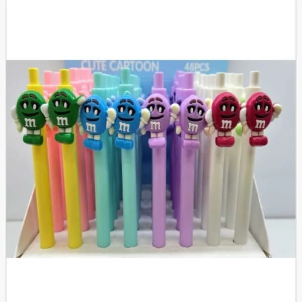 Długopis Cute Cartoon M&M's, automatyczny, mix kolorów, 48 szt.