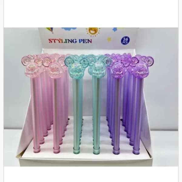 Długopis Styling Pen z brokatową głową misia 36 szt.