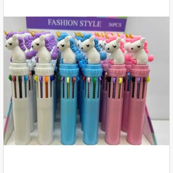 Długopis Fashion Style wielokolorowy z jednorożcem 36 szt.