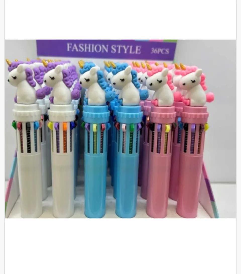 Długopis Fashion Style wielokolorowy z jednorożcem 36 szt.