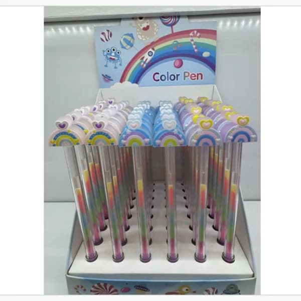 Długopis Color Pen Tęczowy z Sercem, Display 48 szt.
