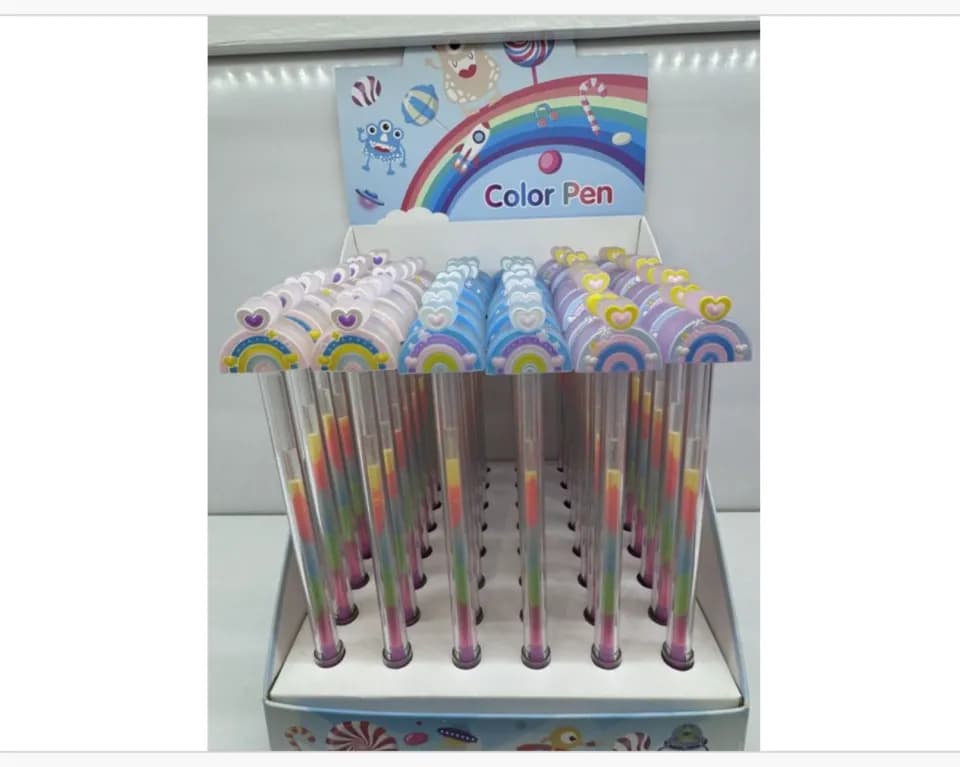 Długopis Color Pen Tęczowy z Sercem, Display 48 szt.
