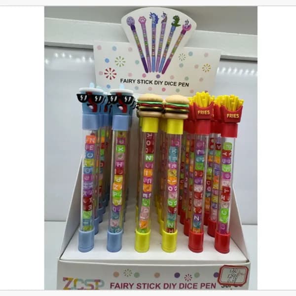 Długopis Fairy Stick DIY Dice Pen - Motyw Fast Food, 36 szt.