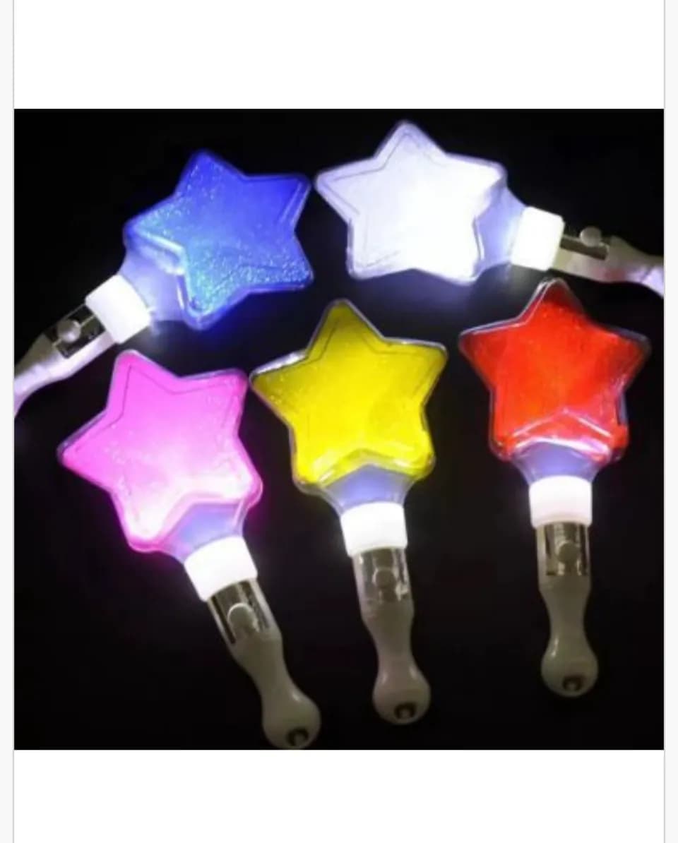 Rozdżka Świecąca dla Dzieci LED Gwiazda Mix Kolorów 12szt