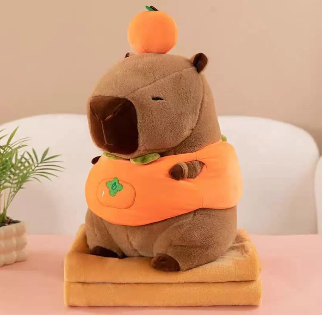 Maskotka na Kocyk Kapibara w Pomarańczowym Stroju, 6 szt.