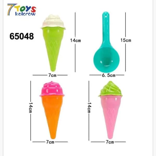 Zabawka Plażowa Foremki Lody 14cm z Łyżką 15cm 12szt Mix