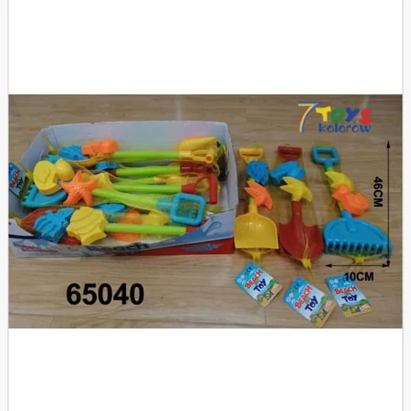 Zabawka Plażowa Zestaw Łopatka Grabki Foremki 46cm Mix