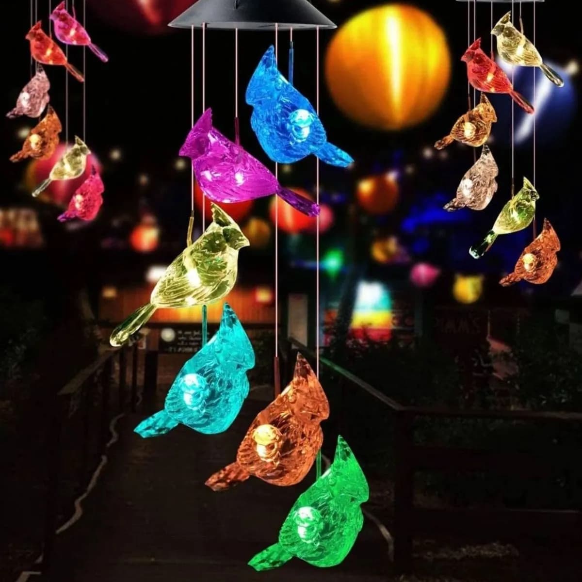 Ogrody Lampka Dekoracja Solarna Ptaki Kolorowe LED 6szt