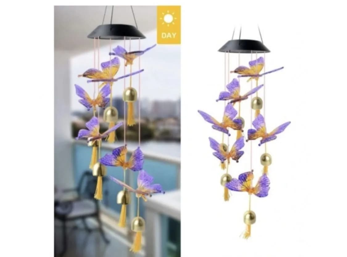 Ogrody Lampka Dekoracja Solarna Motyle i Dzwonki, 6 szt.