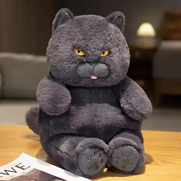 Maskotka Pluszowa Szary Kot 35cm na Siedząco Zrzędliwy